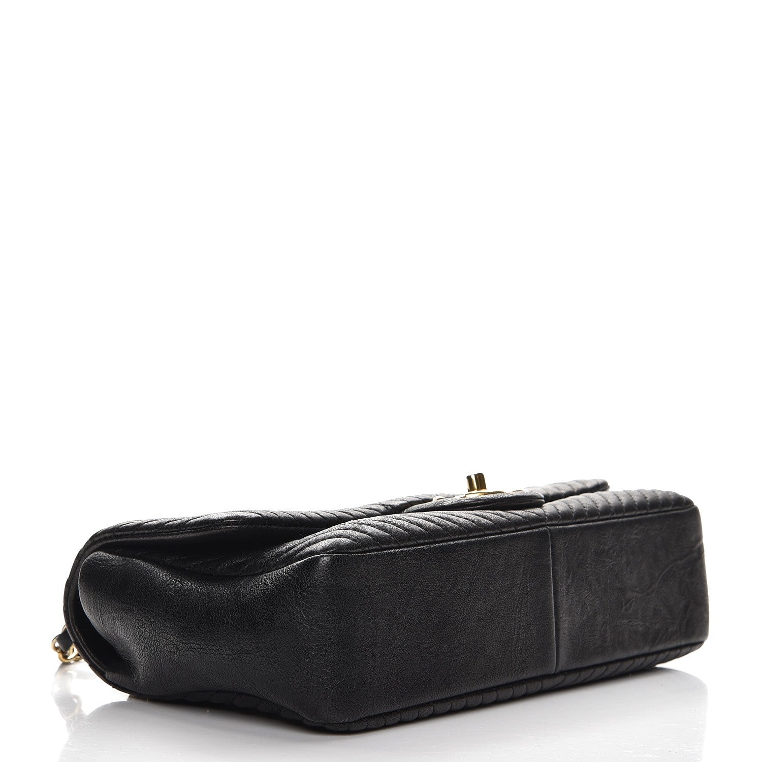 Chanel Calfskin Chevron Quilted Medium Surpique Flap Black 5 of 8
