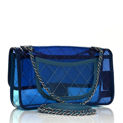 Chanel PVC Lambskin Stitched Medium Coco Splash Flap Blue 3 of 11