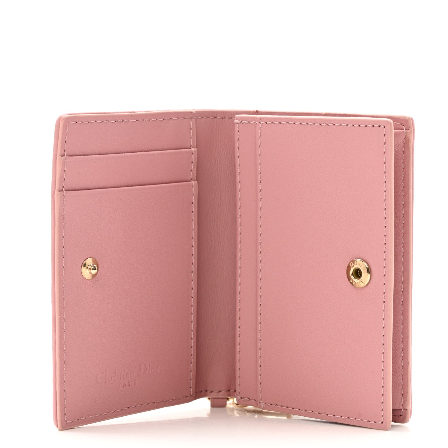 Christian Dior Lambskin Cannage Small Lady Dior Flap Card Holder Powder Pink 5 of 8