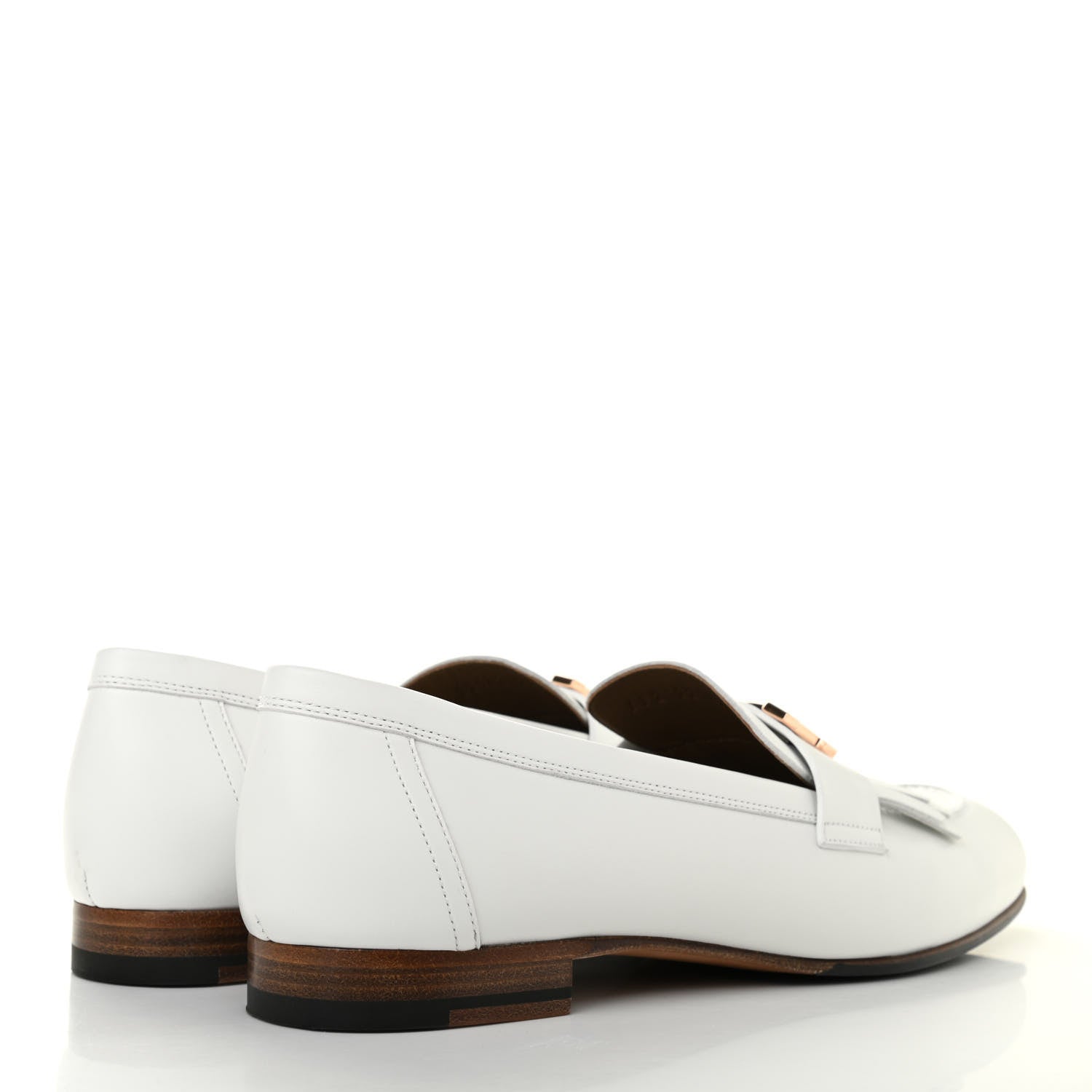 Hermes Calfskin Womens Royal Loafers 40 White 4 of 9