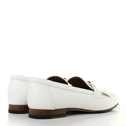 Hermes Calfskin Womens Royal Loafers 40 White 4 of 9