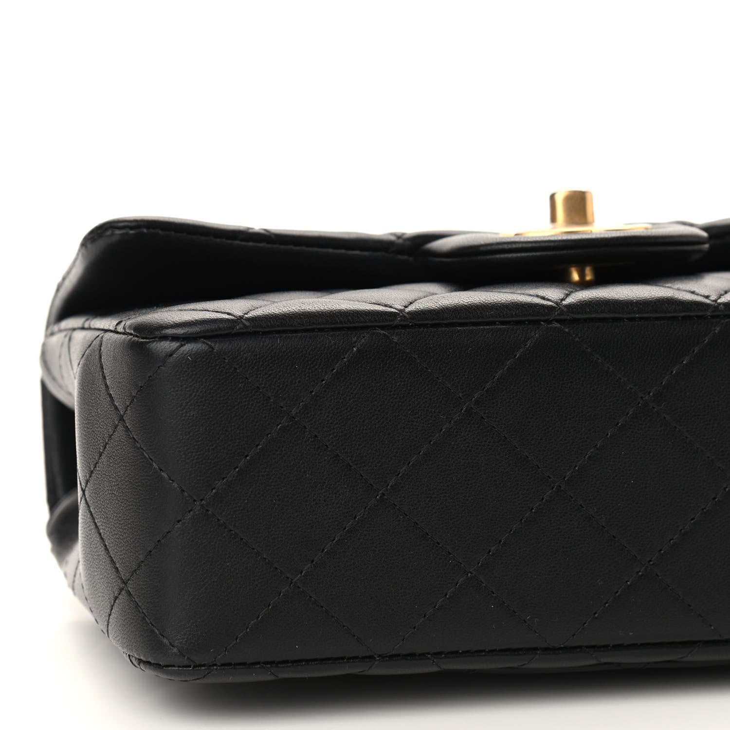 Chanel Lambskin Quilted Mini Top Handle Rectangular Flap Black 7 of 10