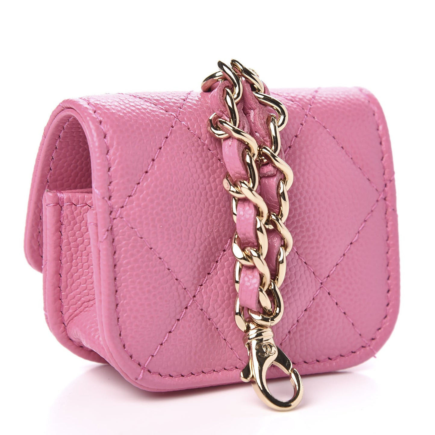 Caviar Quilted Crystal CC Airpods Pro Case Pink