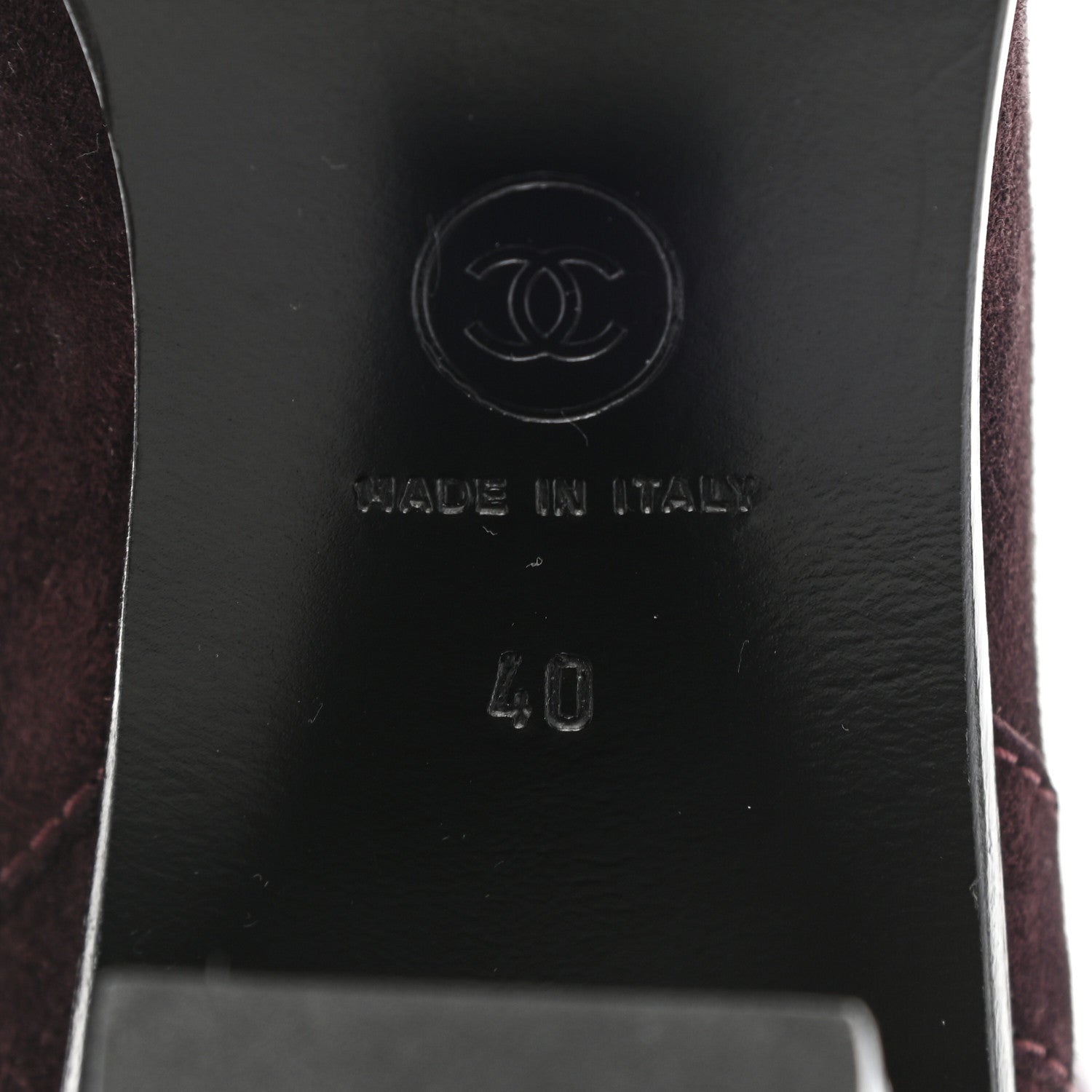 Chanel Suede Calfskin Cap Toe Boots 40 Burgundy 6 of 7