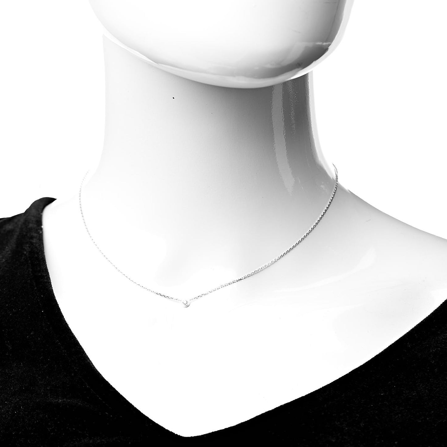 18K White Gold Diamond XS D'Amour Pendant Necklace