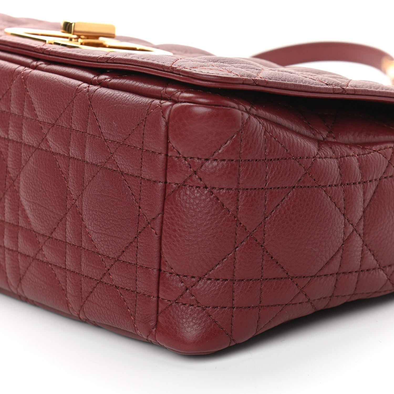 Christian Dior Calfskin Cannage Medium Caro Bag Brick Red 9 of 9