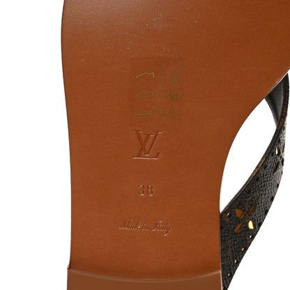 Louis Vuitton Monogram Sunny Flat Thong Sandals 38 Brown 6 of 8