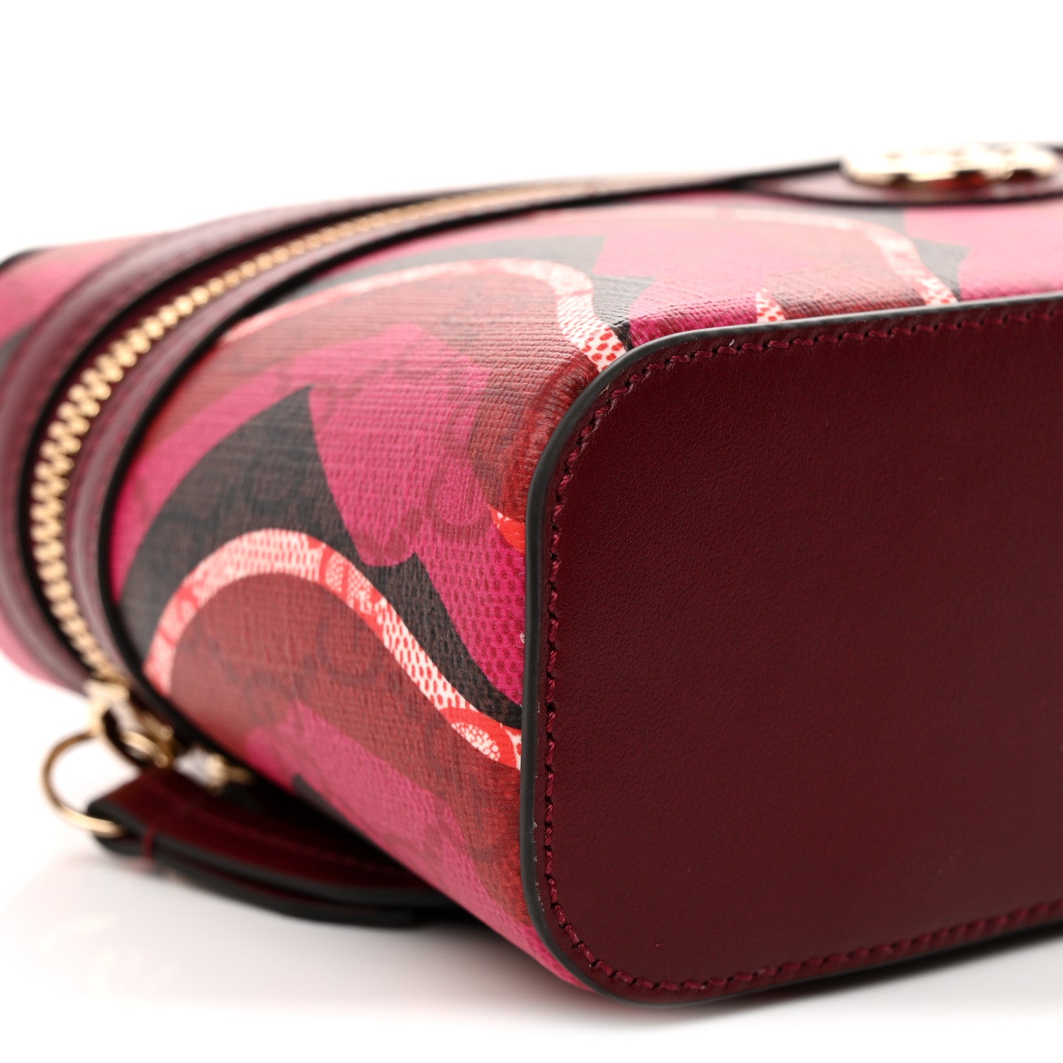 Gucci GG Supreme Monogram Canvas Lunar New Year Shoulder Bag  Red Pink Multicolor 10 of 11