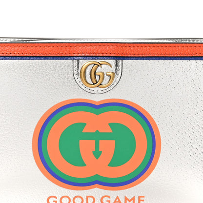 Gucci Laminated Textured Dollar Calfskin Good Game Interlocking G Top Handle Shoulder Bag Silver 8 of 10