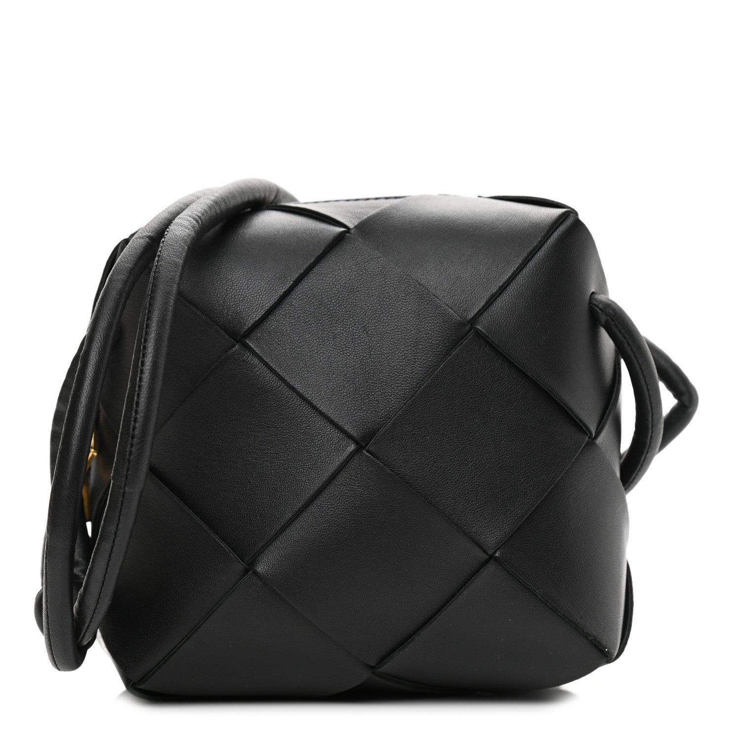 Bottega Veneta Lambskin Maxi Intrecciato Mini Cassette Camera Bag Black 2 of 9