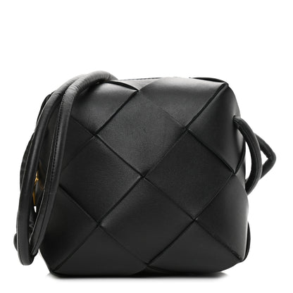 Bottega Veneta Lambskin Maxi Intrecciato Mini Cassette Camera Bag Black 2 of 9