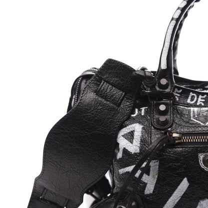 Balenciaga Agneau Classic Hardware Graffiti All Over S City Black 12 of 13