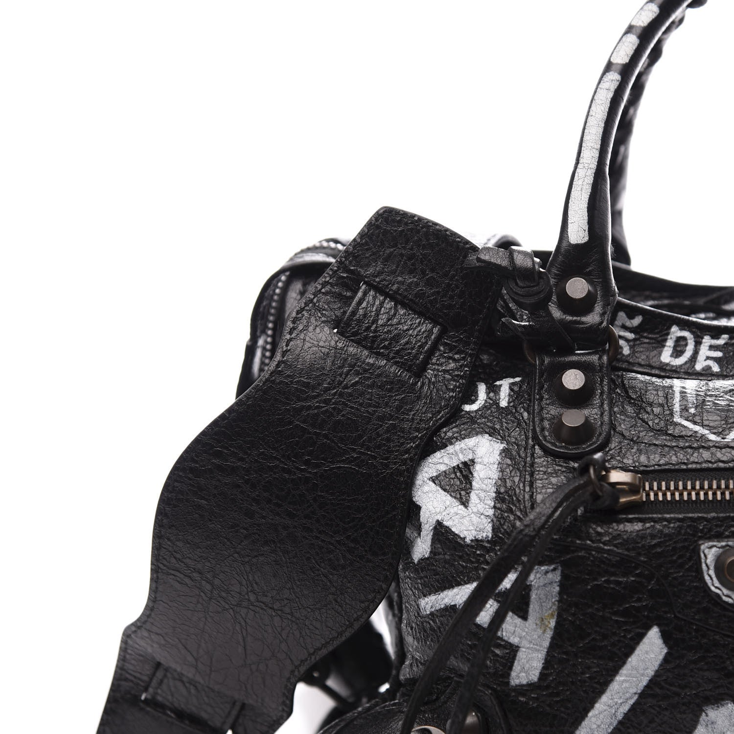 Balenciaga Agneau Classic Hardware Graffiti All Over S City Black 12 of 13