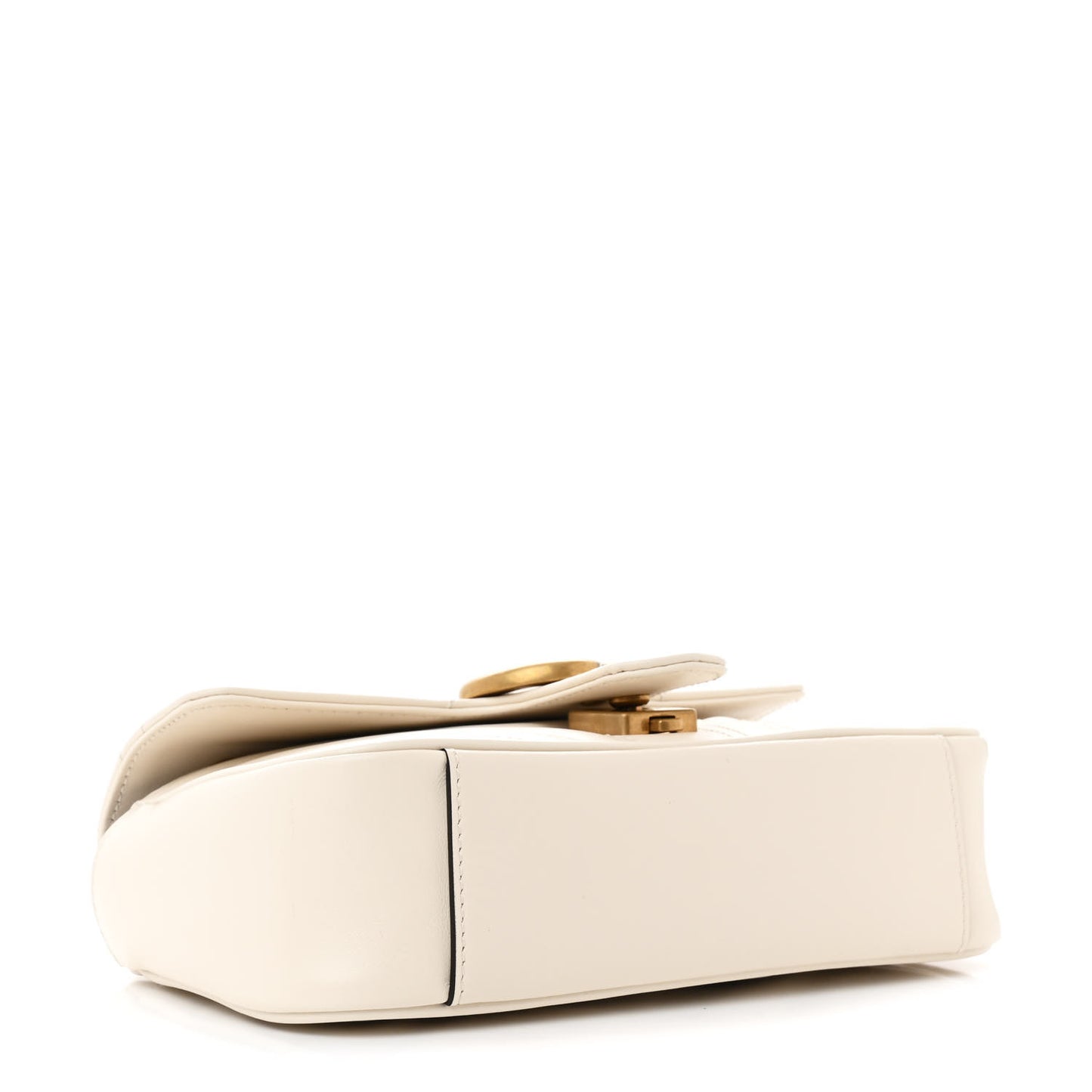Calfskin Matelasse Mini GG Marmont Shoulder Bag White