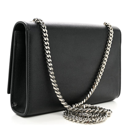 Saint Laurent Grain De Poudre Small Monogram Kate Satchel Black 3 of 9