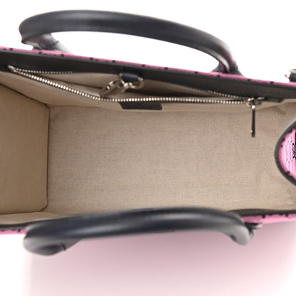 Gucci Monogram Multicolor Textured Dollar Calfskin Small Retro Interlocking G Tote Bag Pink Blue 5 of 10