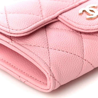 Chanel Caviar Quilted Flap Card Holder Wallet Light Pink 6 of 14