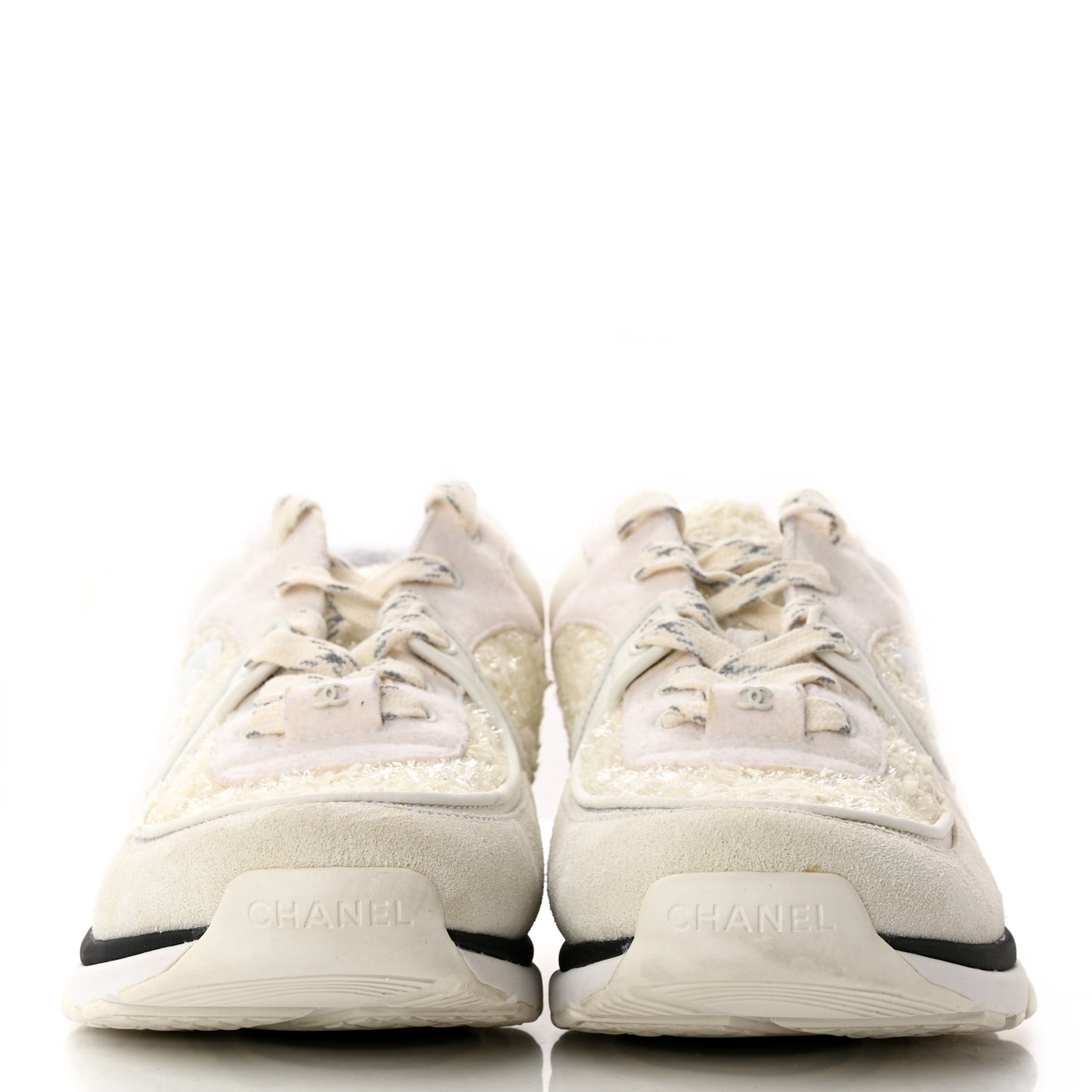 Velour Tweed CC Sneakers 40 White