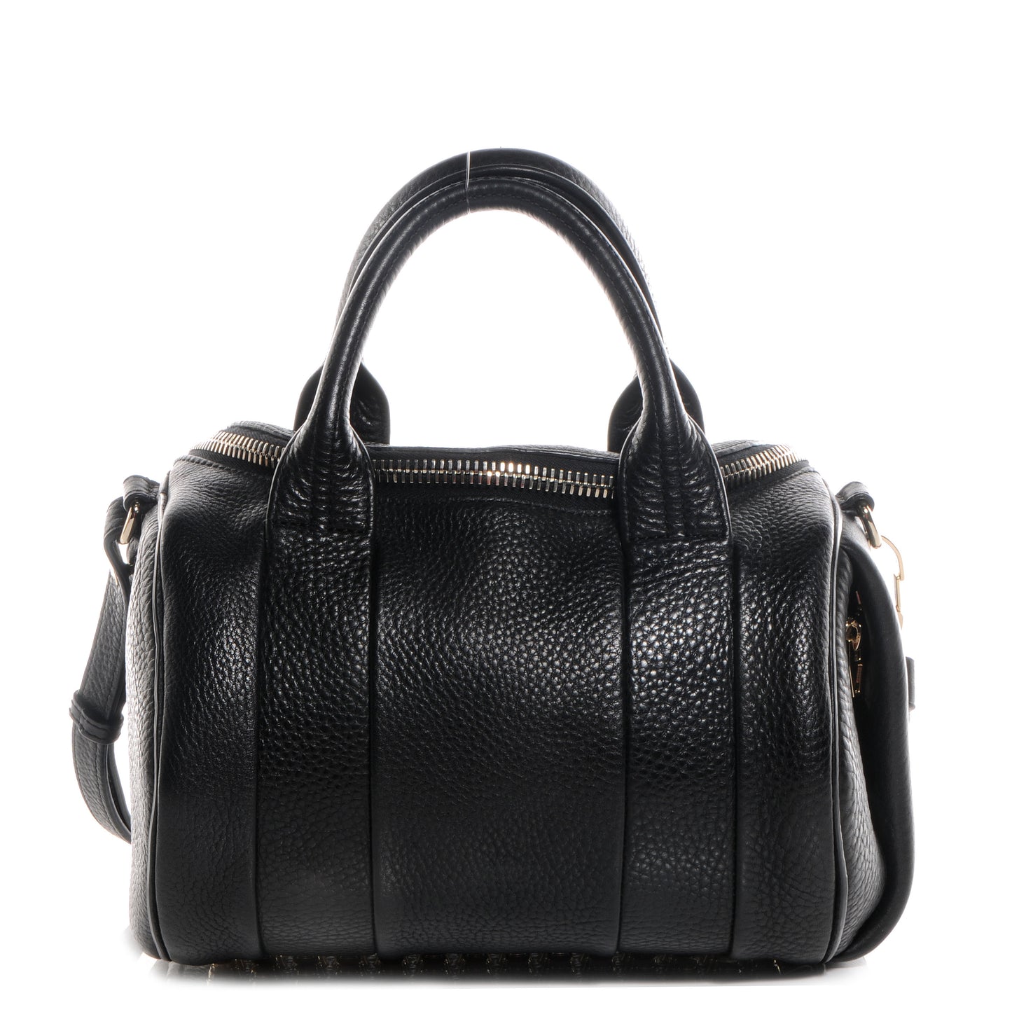 Pebbled Leather Rockie Black w Pale Gold Hardware