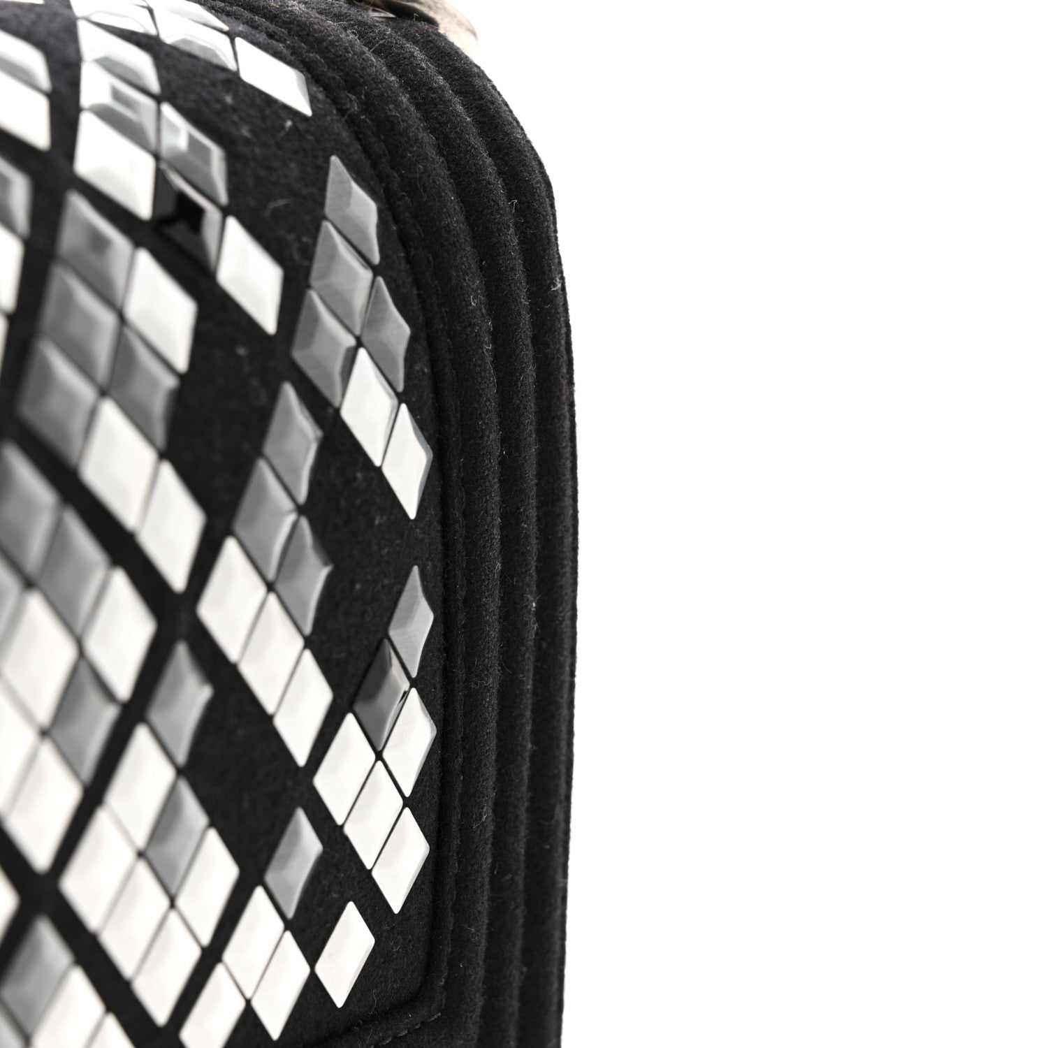 Chanel Wool Lambskin Embroidered Mosaic Medium Boy Flap Black 13 of 15