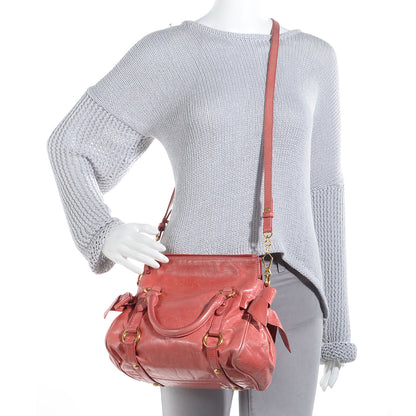 Miu Miu Vitello Lux Mini Bow Bag Rosa 2 of 12