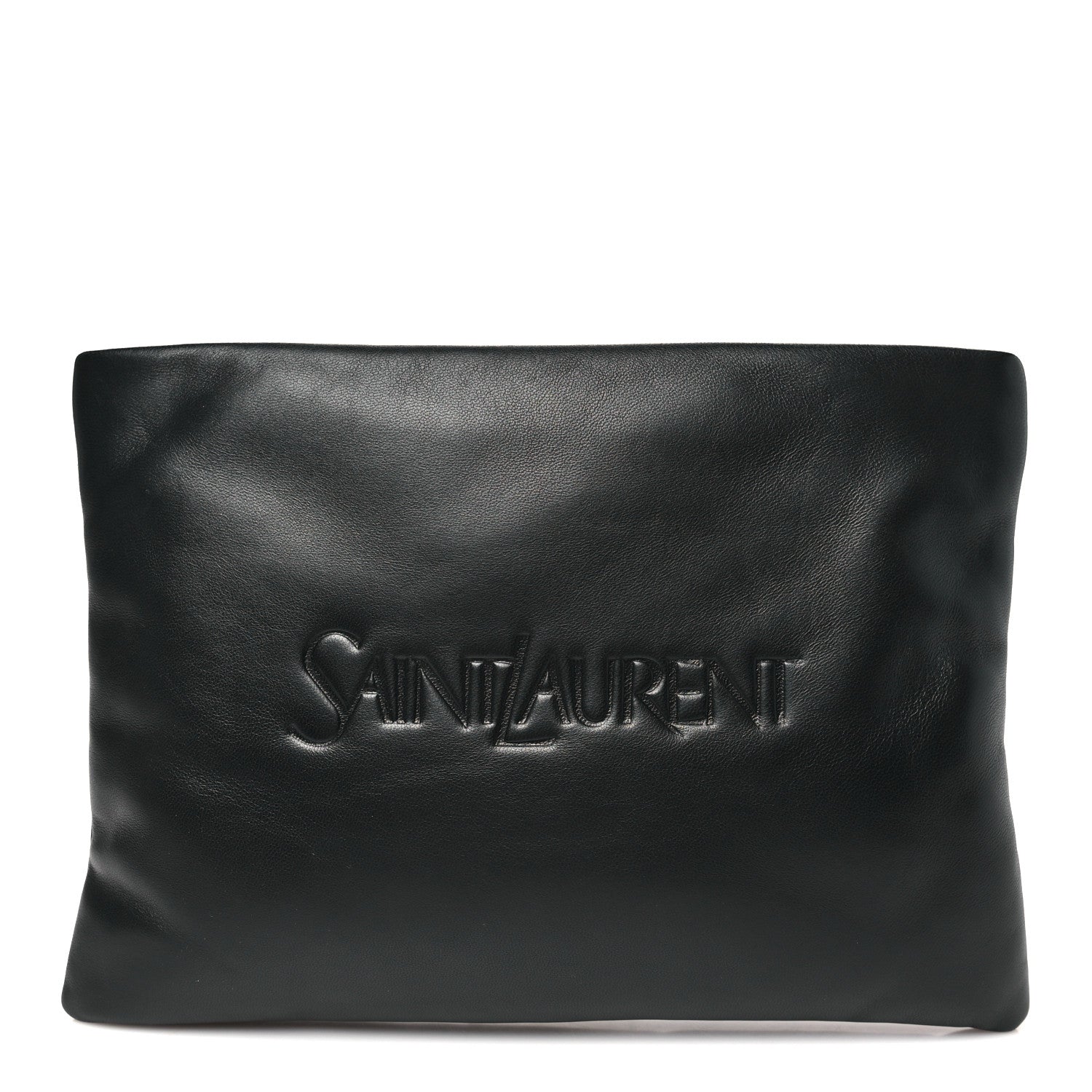 Saint Laurent Lambskin Large Puffy Pouch Black 1 of 8