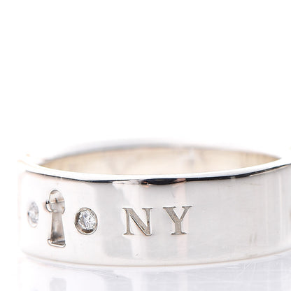 Tiffany Sterling Silver Diamond Locks Ring 53 6.25 4 of 9