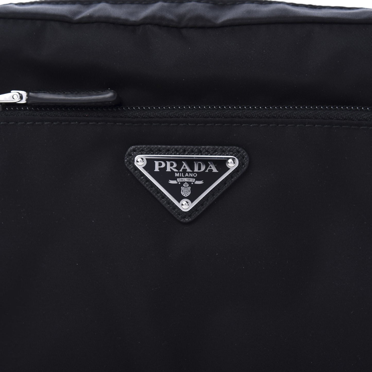 Tessuto Nylon Saffiano Necessaaire Pouch Black
