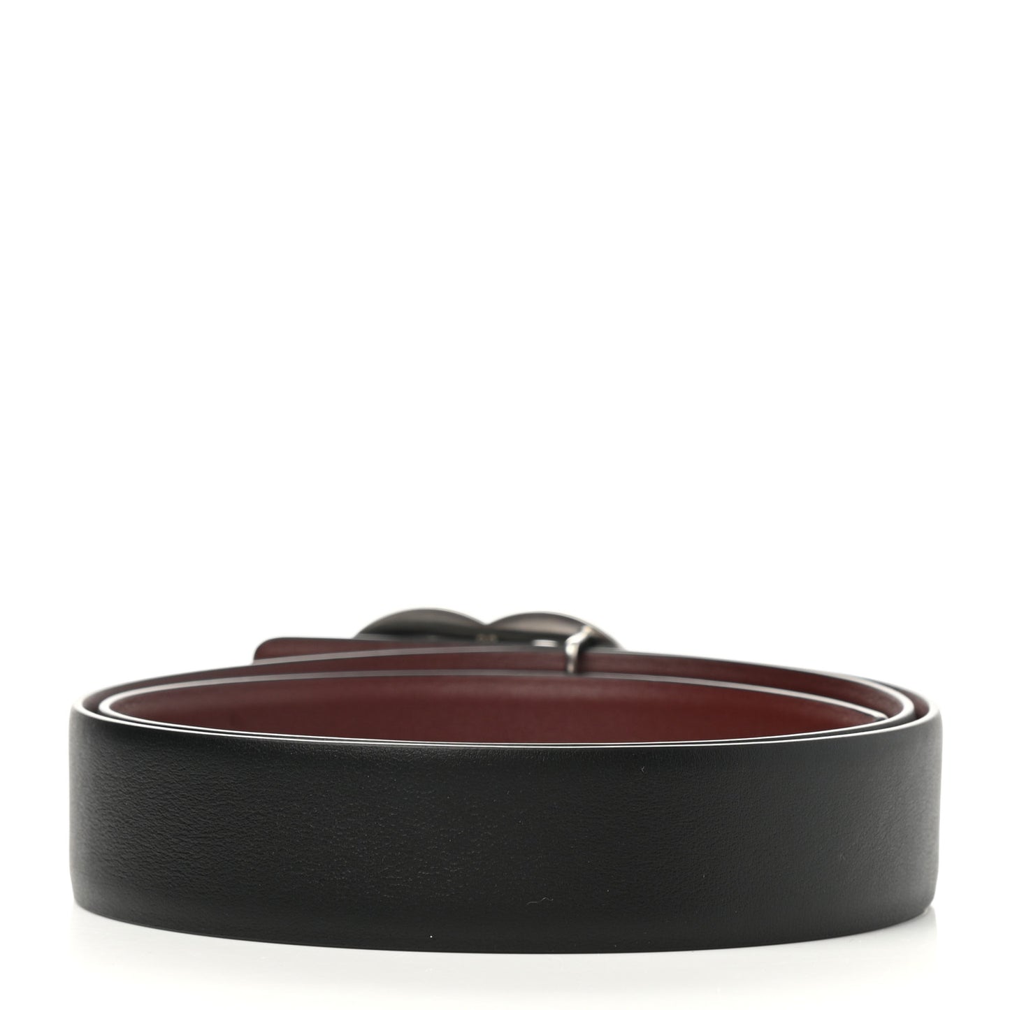 Calfskin CC Reversible Belt 80 32 Black Burgundy