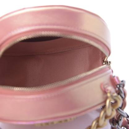 Chanel Iridescent Calfskin Quilted 19 Round Clutch With Chain Pink 5 of 10