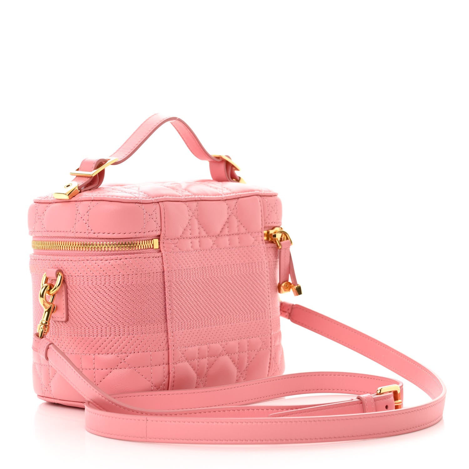 Christian Dior Lambskin Cannage Small Diortravel Vanity Case Pink 3 of 11