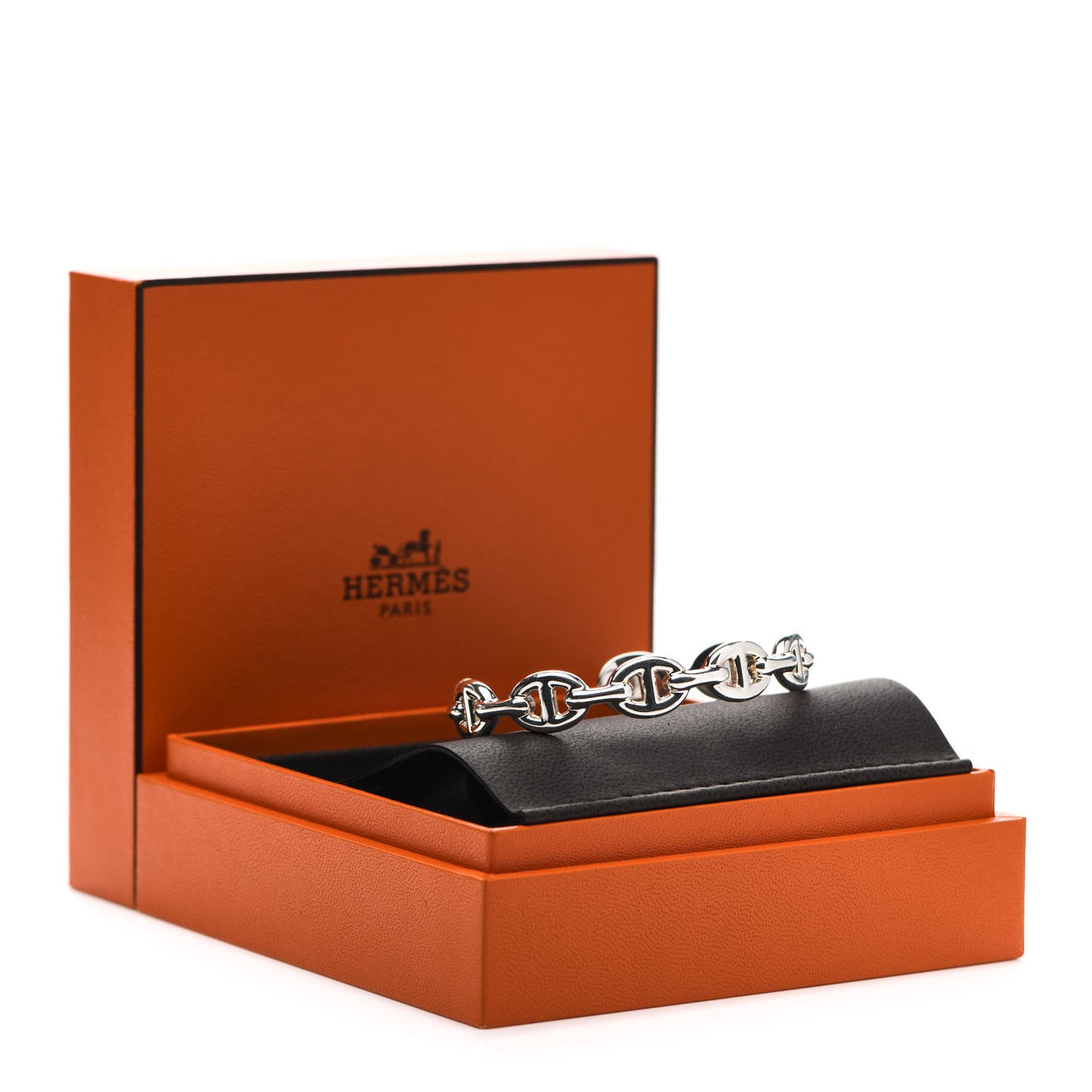 Sterling Silver MM Chaine d'Ancre Enchainee Cuff Bracelet ST