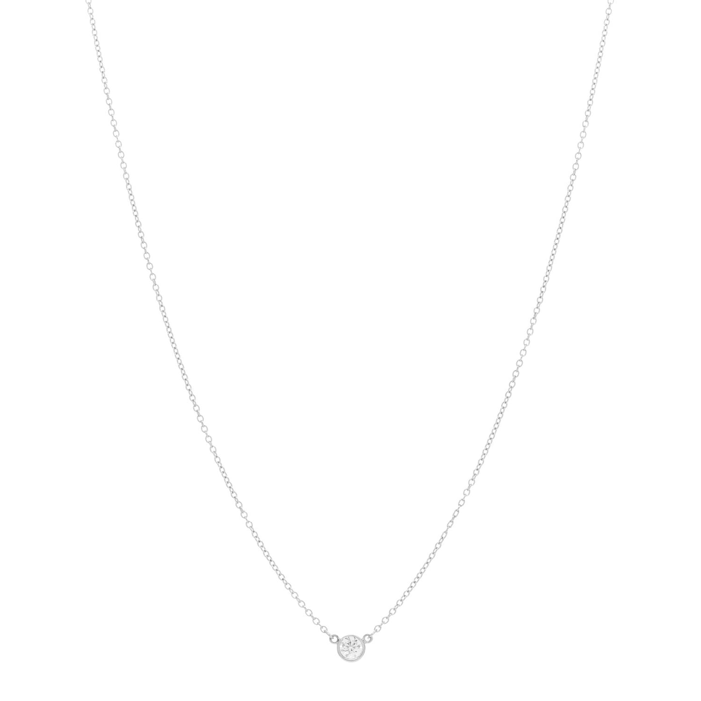 Platinum Diamond .17ct Elsa Peretti Diamonds By The Yard Pendant Necklace