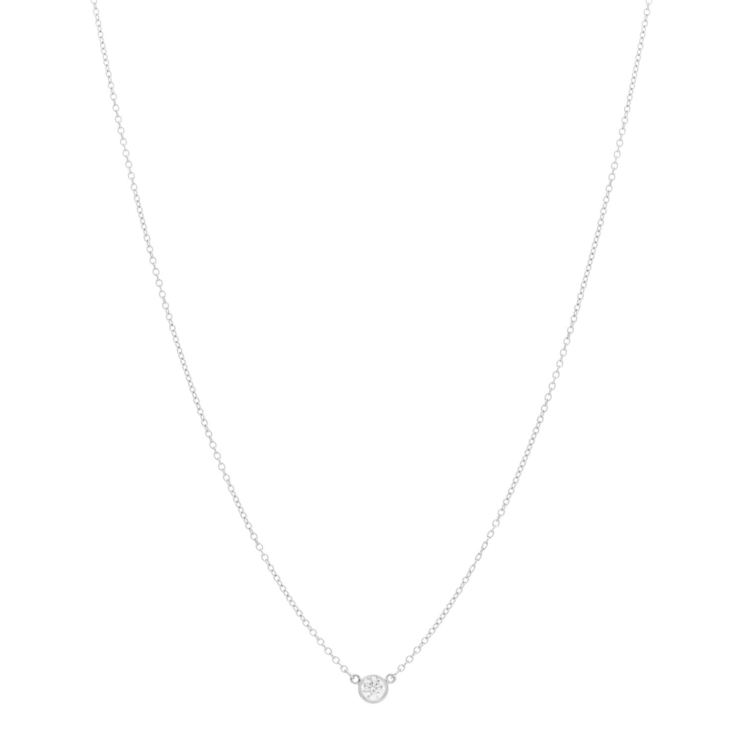 Tiffany Platinum Diamond .17ct Elsa Peretti Diamonds By The Yard Pendant Necklace 1 of 3