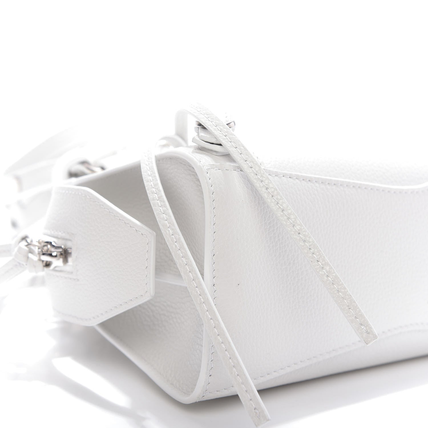 Balenciaga Grained Calfskin Neo Classic Silver Hardware Mini City White 7 of 9