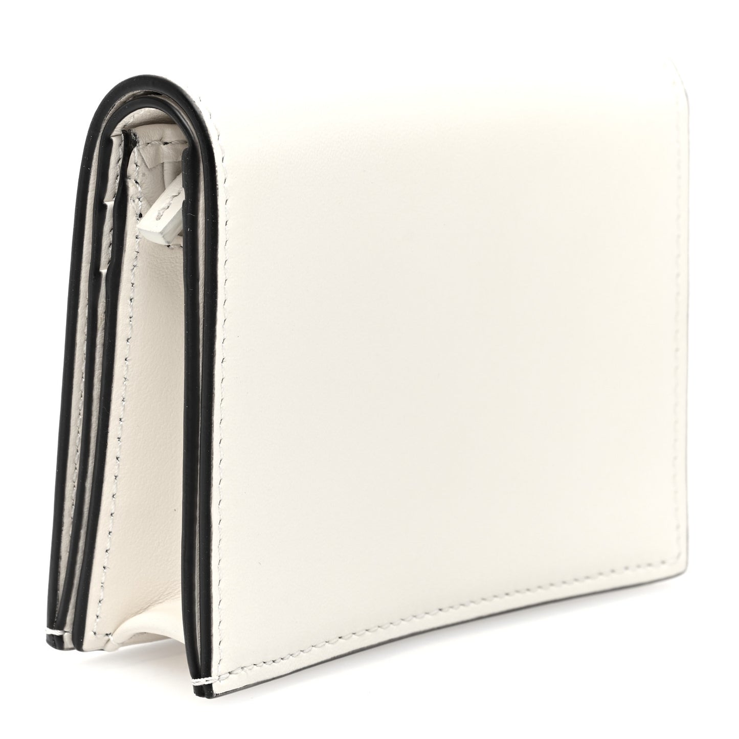 Vitello King Tamponato Logo Embossed Wallet White Ice