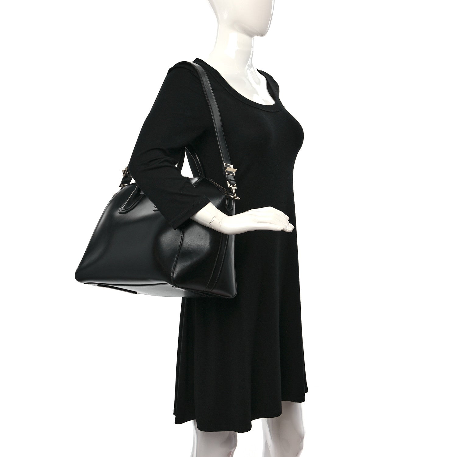 Givenchy Shiny Lord Calfskin Medium Antigona Black 2 of 12