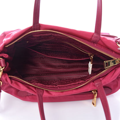 Prada Saffiano Tessuto Nylon Shopping Satchel Ibisco 5 of 12