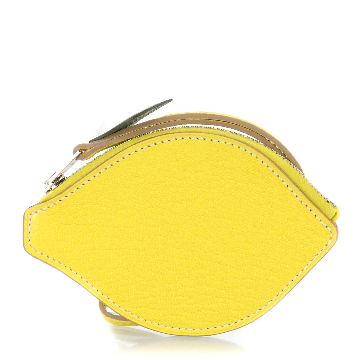 Hermes Chevre Mysore Tutti Frutti Citron Coin Purse Charm Lime 1 of 8