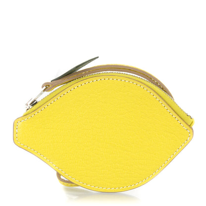 Hermes Chevre Mysore Tutti Frutti Citron Coin Purse Charm Lime 1 of 8