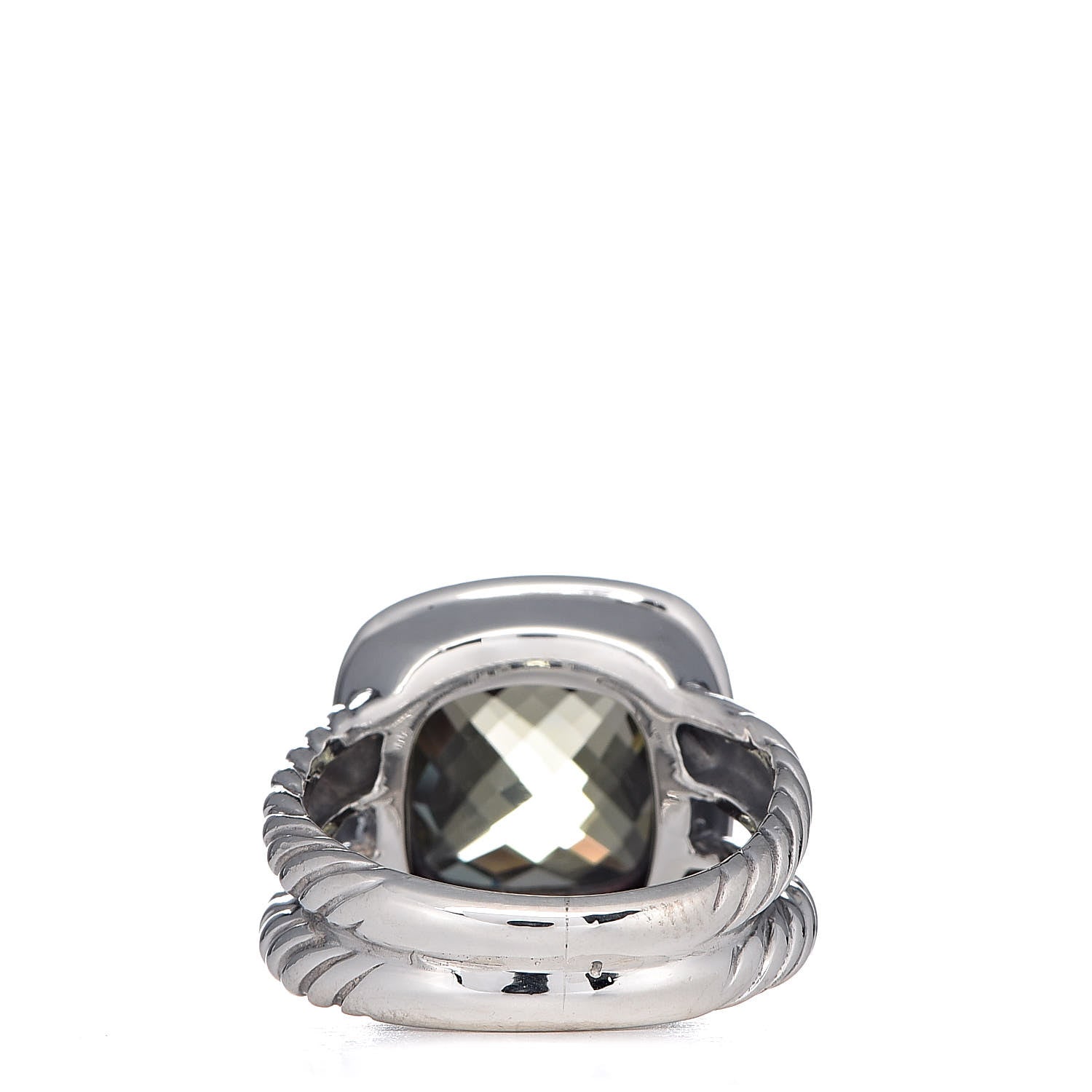 David Yurman Sterling Silver Diamond Lemon Quartz 11mm Albion Ring 53 6.5 4 of 6