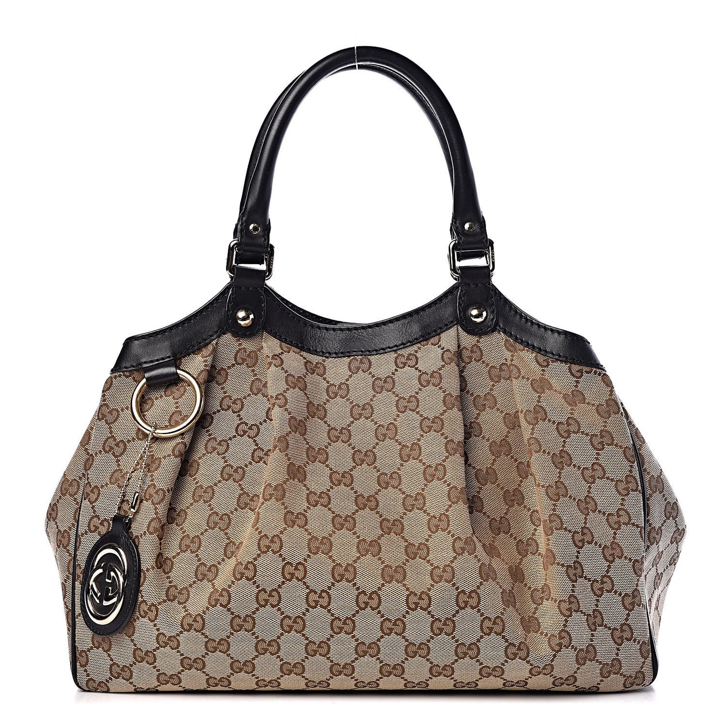 Monogram Medium Sukey Tote Beige Ebony Black