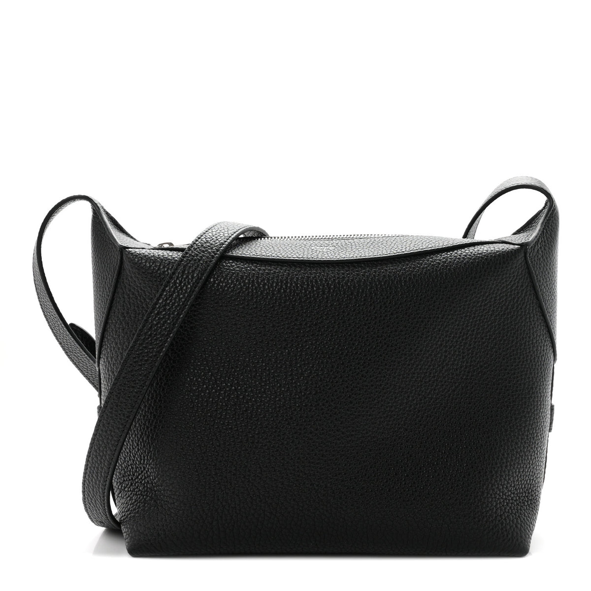 Grained Calfskin Harry Crossbody Bag Black