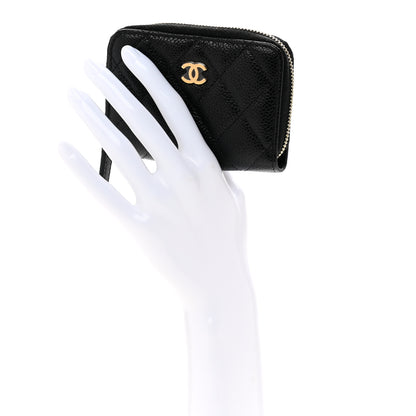 Chanel Caviar Quilted Zip Coin Purse Black 2 of 8