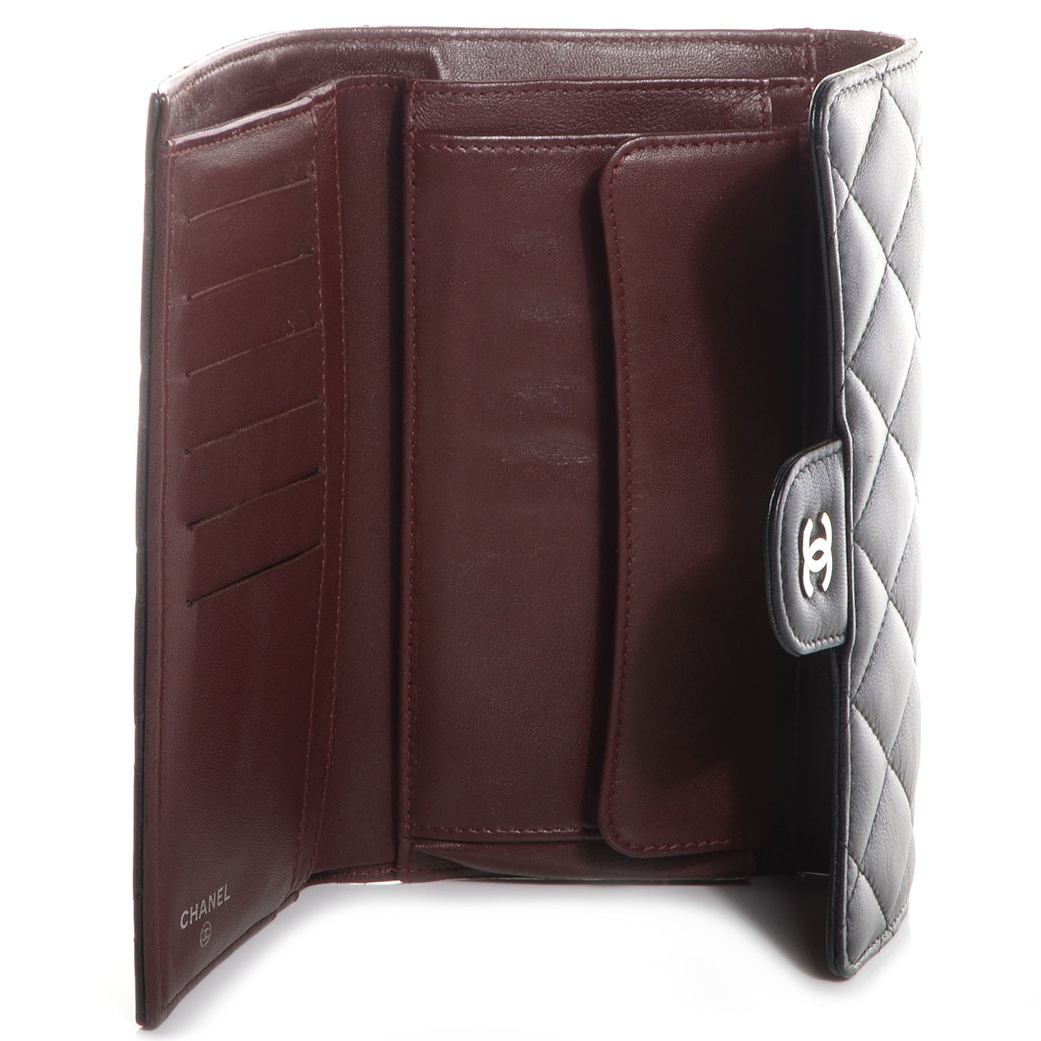 Chanel Lambskin Quilted Large Flap Wallet Black 5 of 9