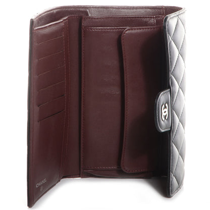 Chanel Lambskin Quilted Large Flap Wallet Black 5 of 9
