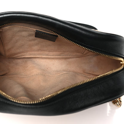 Gucci Monogram Matelasse Diagonal Small GG Marmont Chain Shoulder Bag Beige Black 5 of 13