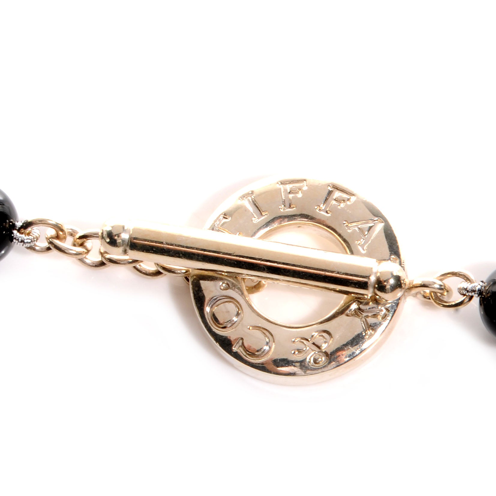 Tiffany Sterling Silver Black Onyx Bead Toggle Necklace 4 of 6