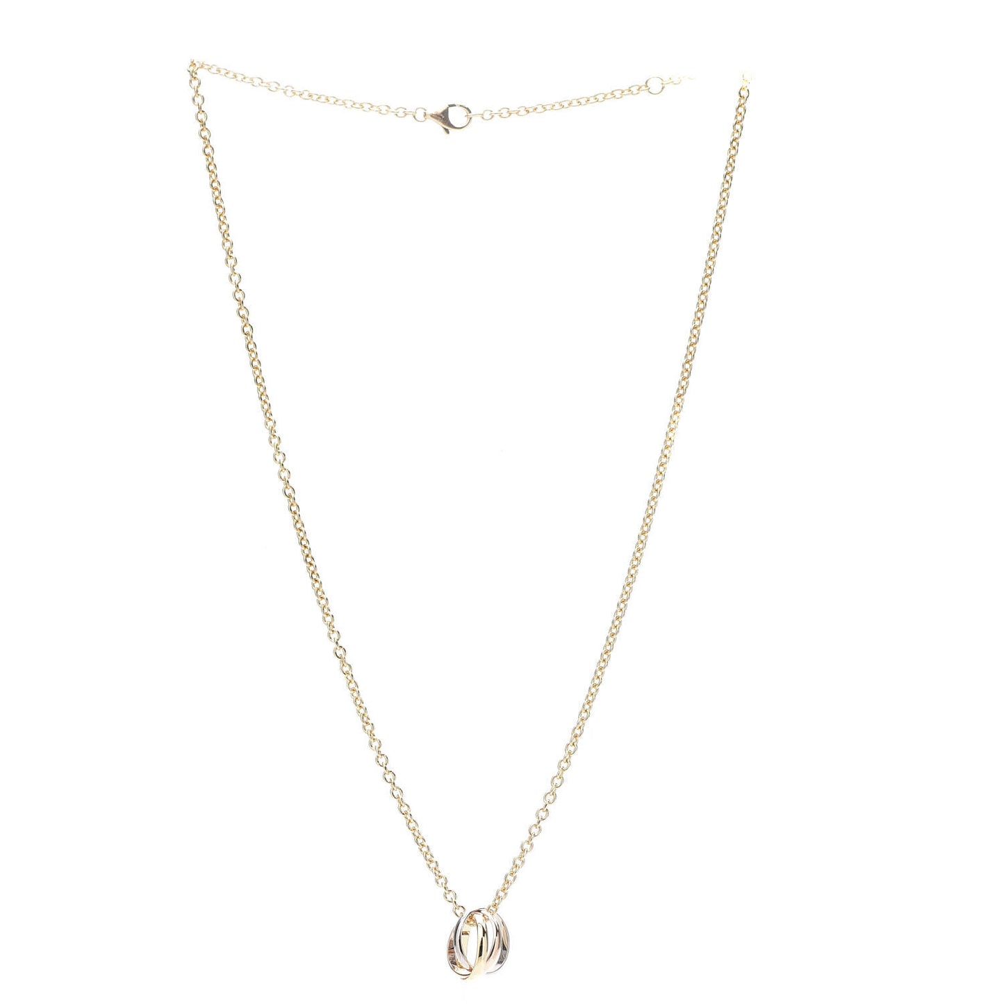 18K Pink Yellow White Gold Baby Trinity Pendant Necklace