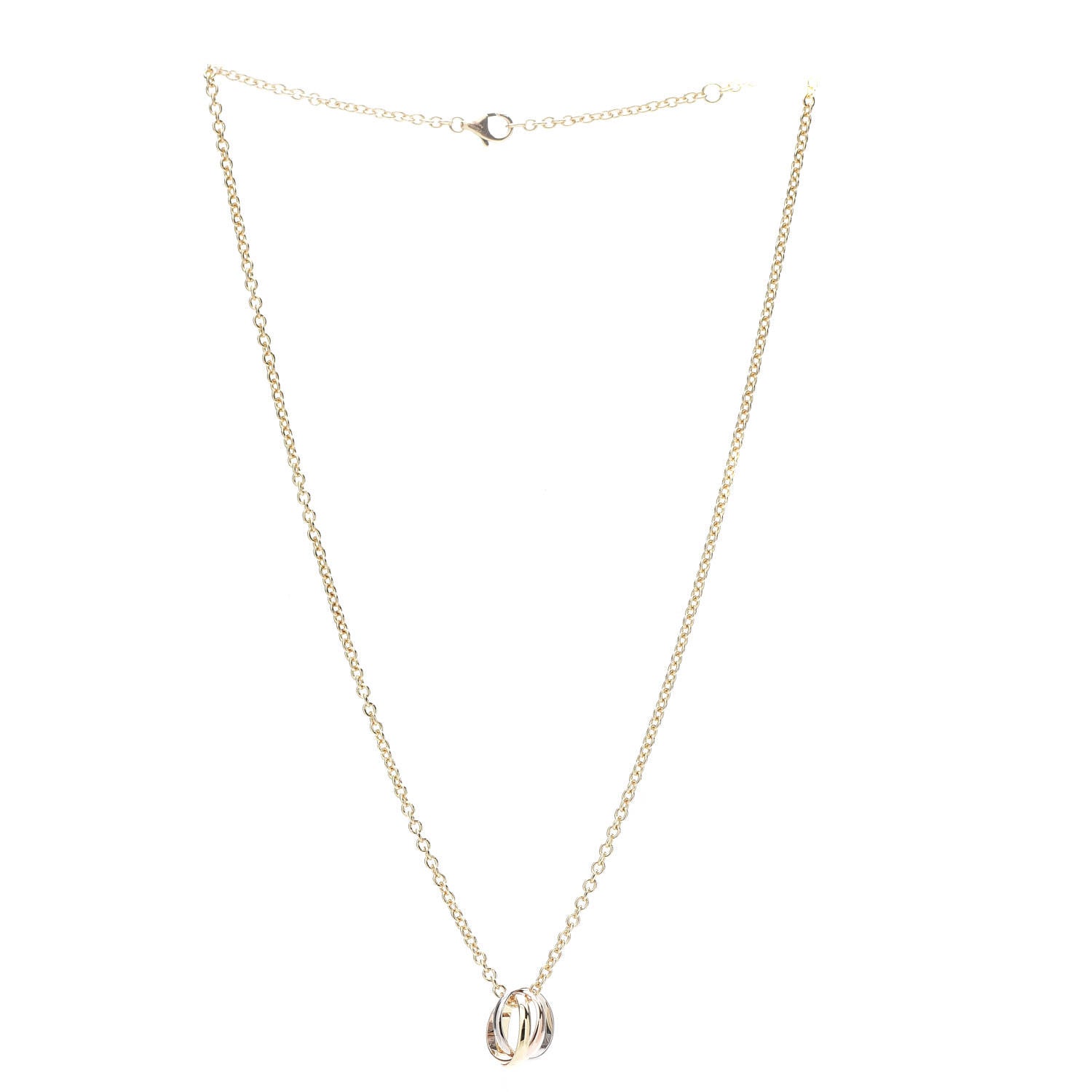 Cartier 18K Pink Yellow White Gold Baby Trinity Pendant Necklace 3 of 7